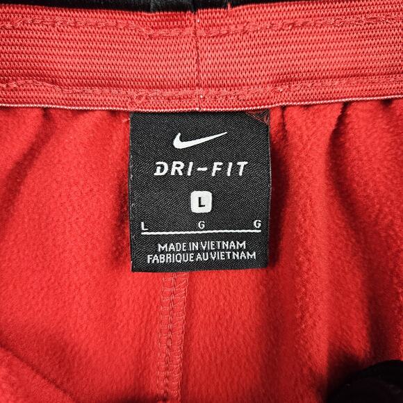 Nike Therma Fit Basketball Shorts‎ Men's L Dri-Fit Athletic Red/Black Big Swoosh - Picture 2 of 9